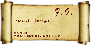 Füzesi Ibolya névjegykártya