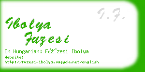 ibolya fuzesi business card